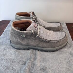 Twisted X Men's Gray Full Grain Leather and Fabric Boots/Driving Mocs - Size 11M